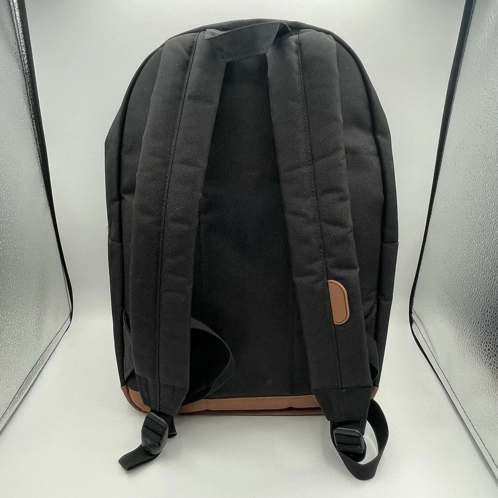 EUC Herschel Pop Quiz Backpack Black/Tan School Travel Carry‎ On Utility Large